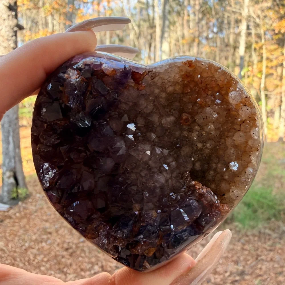 Twin Flame Fantasy Agate & Amethyst Druzy Heart | Uruguay | High Quality 0005 - Picture 10 of 13